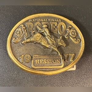 Hesston National Finals Rodeo Belt Buckle 1977 limited edition